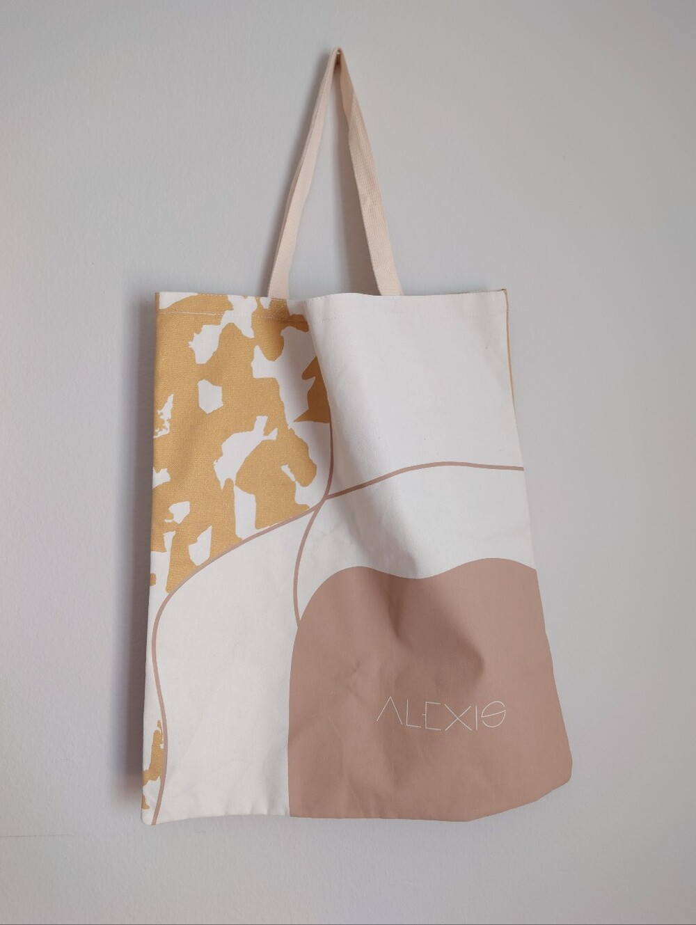 ALEXIS Oversized Canvas Beach Tote Bag Abstract Print Shoulder Bag
